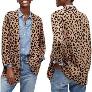J. Crew Sophie open-front sweater-blazer in leopard